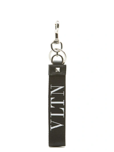 Shop Valentino 'vlnt' Keyring In Black
