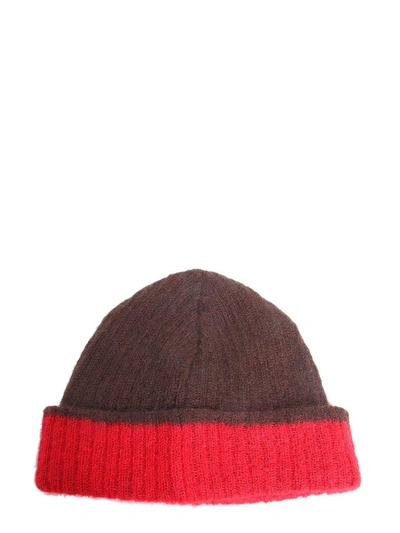 Shop Marni Mohair Blend Beanie In Bordeaux