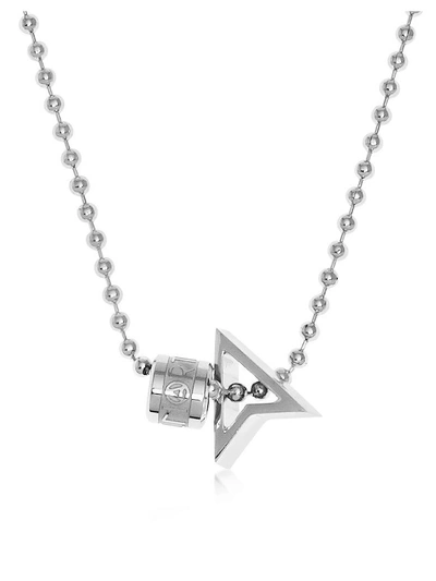 Shop Northskull Silver North Pendant W- Logo Wheel & Ball Necklace