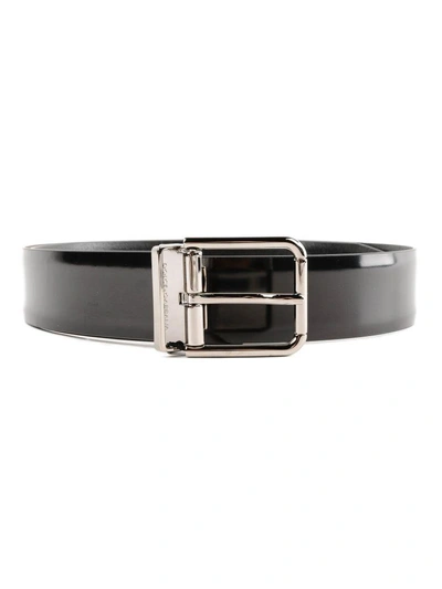Shop Dolce & Gabbana Classic Buckle Belt In Black