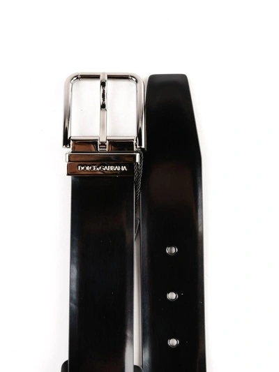 Shop Dolce & Gabbana Classic Buckle Belt In Black