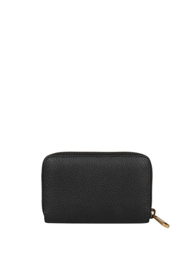 Shop Gucci Print Leather Card Holder In Nero