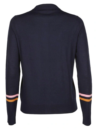 Shop Paul Smith Embroidered Floral Sweater In Blue