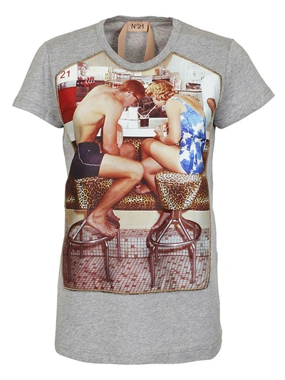 Shop N°21 Photo Print T-shirt In Grigio