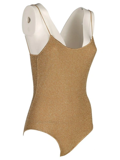 Shop Oseree Swimsuit Lurex Lumiere In Gold