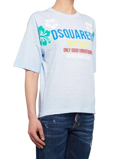Shop Dsquared2 T-shirt In Light Blue