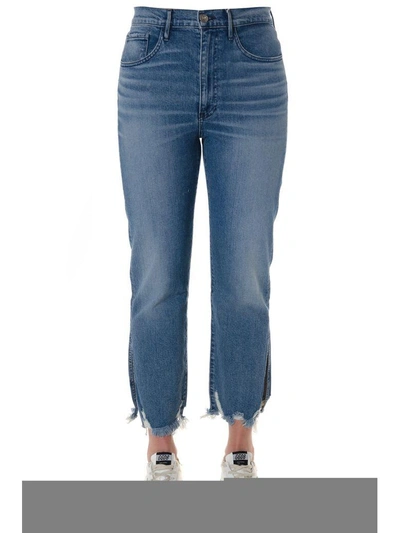 Shop 3x1 Florian Fringed Cropped Jeans In Denim In Blue