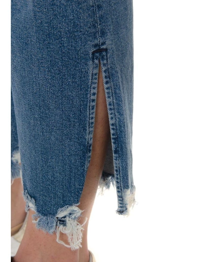 Shop 3x1 Florian Fringed Cropped Jeans In Denim In Blue