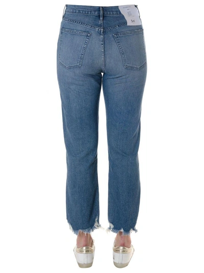 Shop 3x1 Florian Fringed Cropped Jeans In Denim In Blue