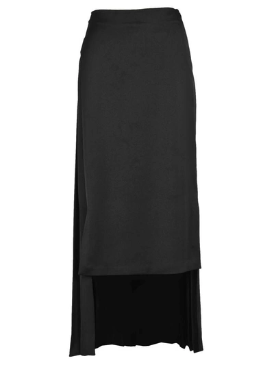 Shop Maison Margiela Martin Margiela Martin Margiela Pleated Asymmetrical Long Skirt In Black