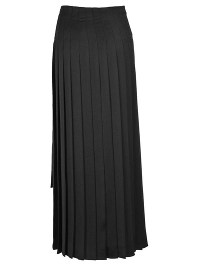 Shop Maison Margiela Martin Margiela Martin Margiela Pleated Asymmetrical Long Skirt In Black