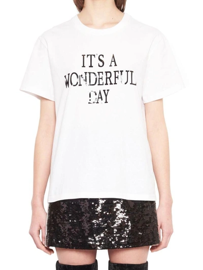 Shop Alberta Ferretti Its A Wonderful Day T-shirt In White