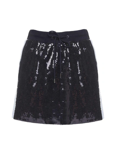 Shop Alberta Ferretti Bi-colour Sequin-embellished Mini Skirt In Nero