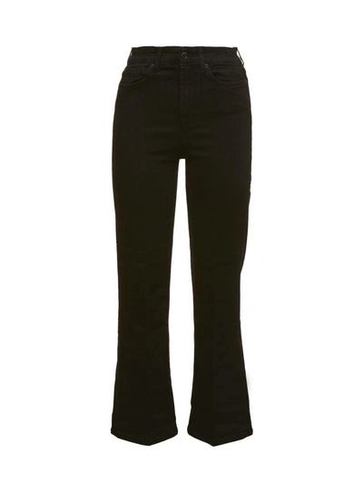 Shop 7 For All Mankind Cropped Bootcut Jeans In Nero Denim