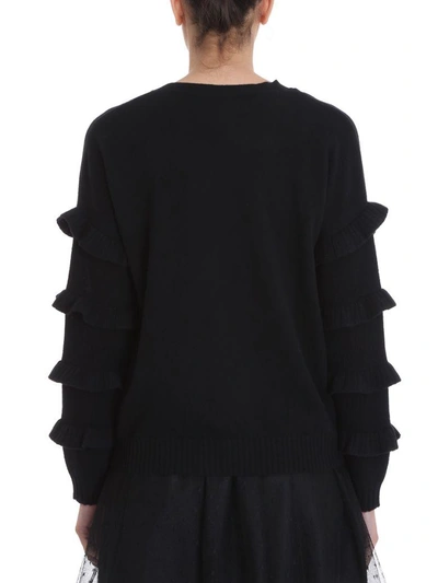 Shop Red Valentino Long Sleeve Sweater In Black