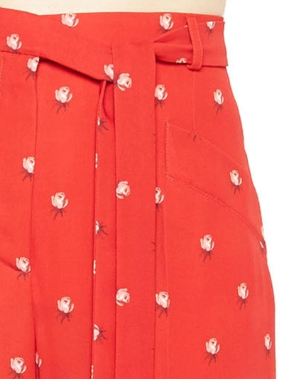 Shop Valentino Rose Bud Pants In Red