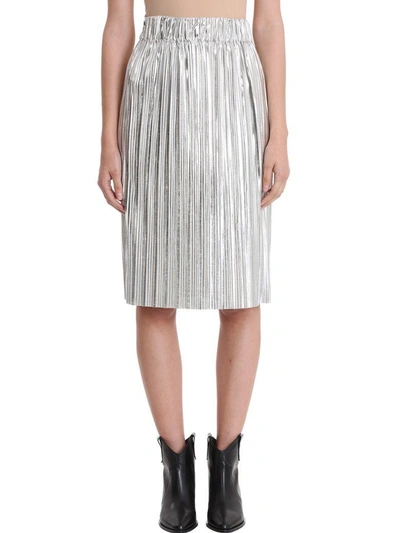 Shop Isabel Marant Étoile Delpha Pliss?lam? Skirt In Silver
