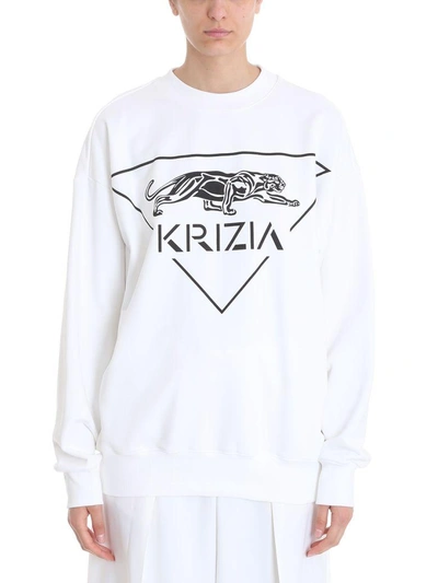 Shop Krizia Oversized Sweatshirt In White