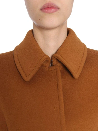 Shop Alberta Ferretti Wool And Cashmere Coat In Marrone