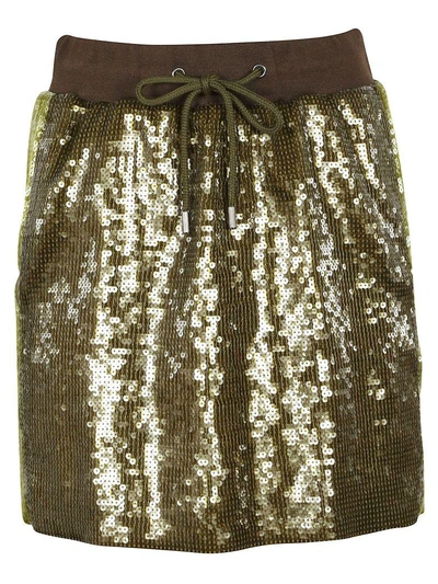 Shop Alberta Ferretti Sequin Mini Skirt In Verde