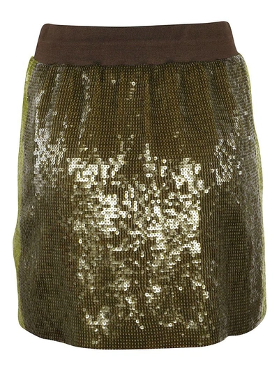 Shop Alberta Ferretti Sequin Mini Skirt In Verde