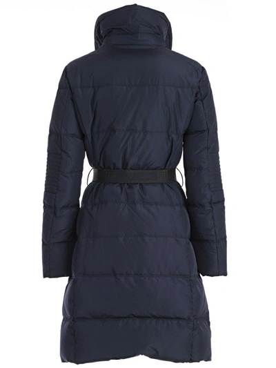 Shop Versace Padded Trench Coat In Gmidnight Blue