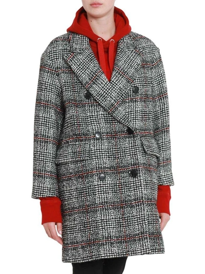 Shop Isabel Marant Étoile Double-breated Glenn Plaid Coat In Nero