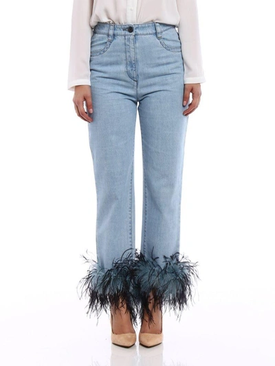 Shop Prada Bleached Jeans In V3n Light Blue