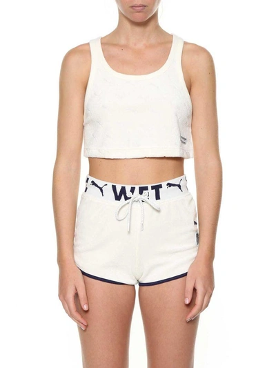 Shop Fenty X Puma Cloth Cropped Top In Bright White