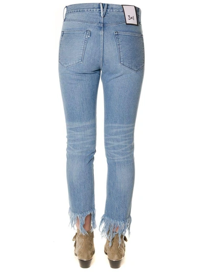 Shop 3x1 Denim Fringed Jeans In Blue