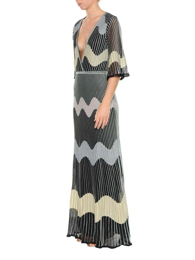 Shop M Missoni Knitted Long Dress In Multi