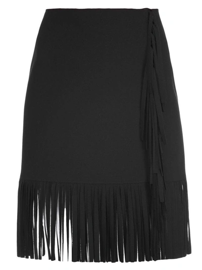 Shop Msgm Plain Color Skirt In Black