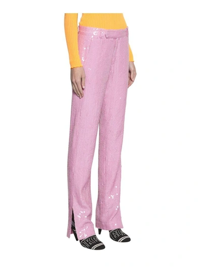Shop Msgm All-over Sequinned Pants In Rosa