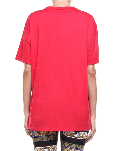 Shop Versace Logo Vintage '90 Cotton-jersey T-shirt In Rosso