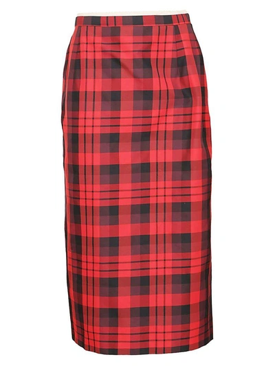 Shop N°21 Checked Skirt In Red