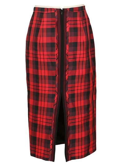 Shop N°21 Checked Skirt In Red