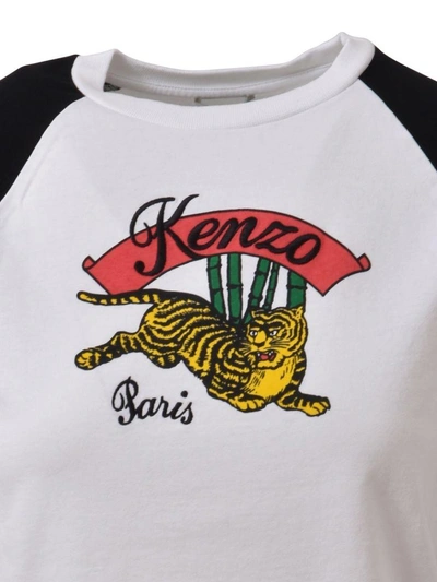 Shop Kenzo Crewneck Tiger T-shirt In White