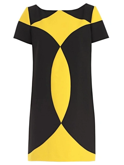 Shop Versace Color-block Dress In Gnero Mostarda