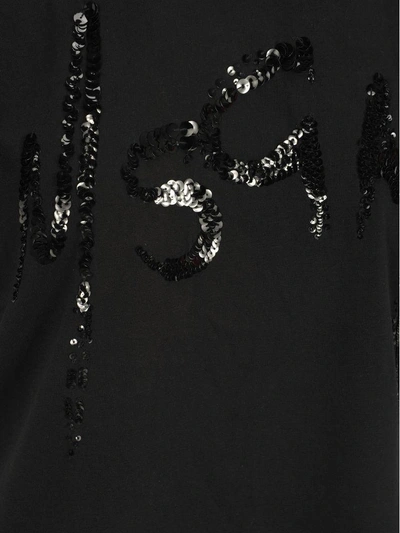 Shop Msgm Tshirt Logo Pailettes In Black