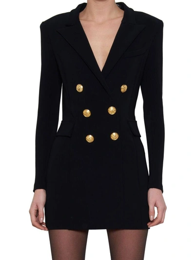 Shop Balmain Dress In Black