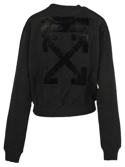 Shop Off-white Off White Arrow Crop Crewneck In Black/black