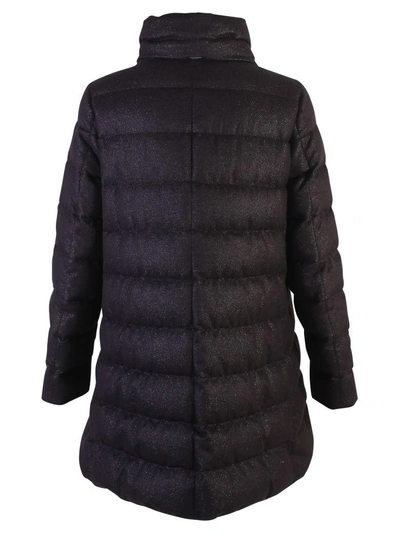 Shop Herno Black Lurex Padded Jacket