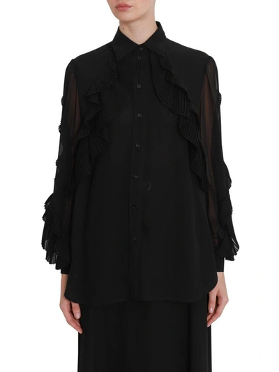 Shop Givenchy Rouches Shirt In Nero