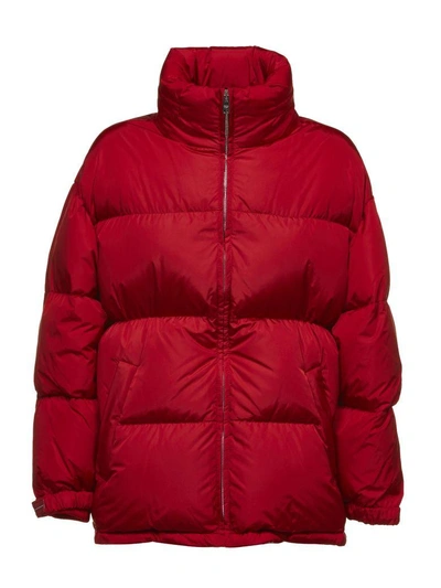 Shop Prada Down Jacket In Rosso