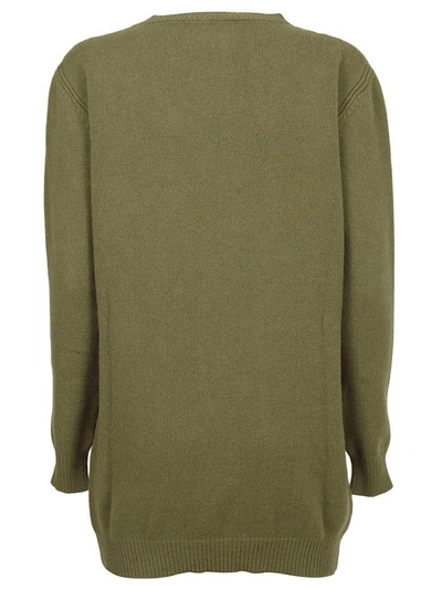 Shop Alberta Ferretti Friday Sweater Dress In Verde Militare