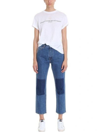 Shop Golden Goose Komo Mid-rise Jeans In Blue