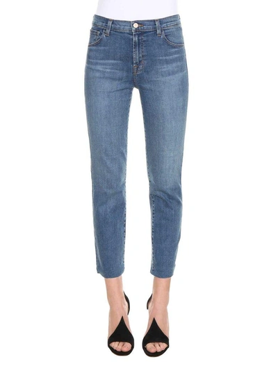 Shop J Brand Raw Edge Jeans In Wash Blue