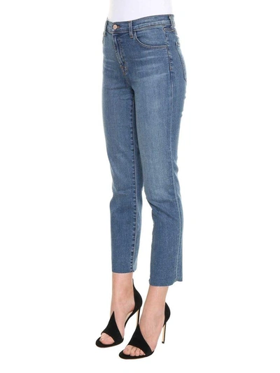 Shop J Brand Raw Edge Jeans In Wash Blue