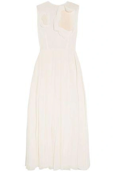 Shop A.w.a.k.e. Woman Floral-appliquéd Cotton-organdy Maxi Dress Ivory