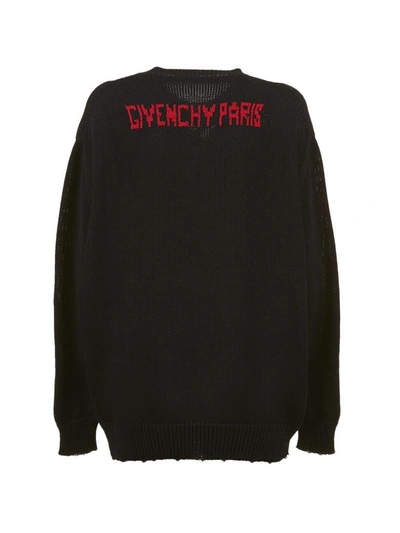 Shop Givenchy Logo Sweatshirt In Blu Scuro Rosso